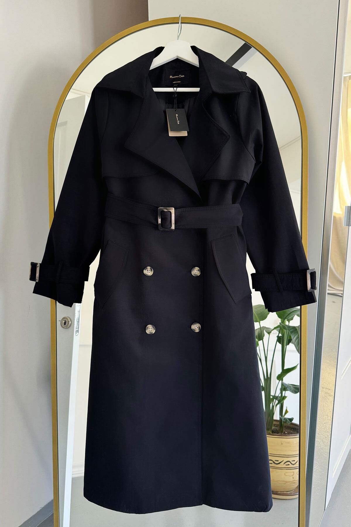 KRUVAZE YAKA ORJ. TRENÇKOT - SİYAH