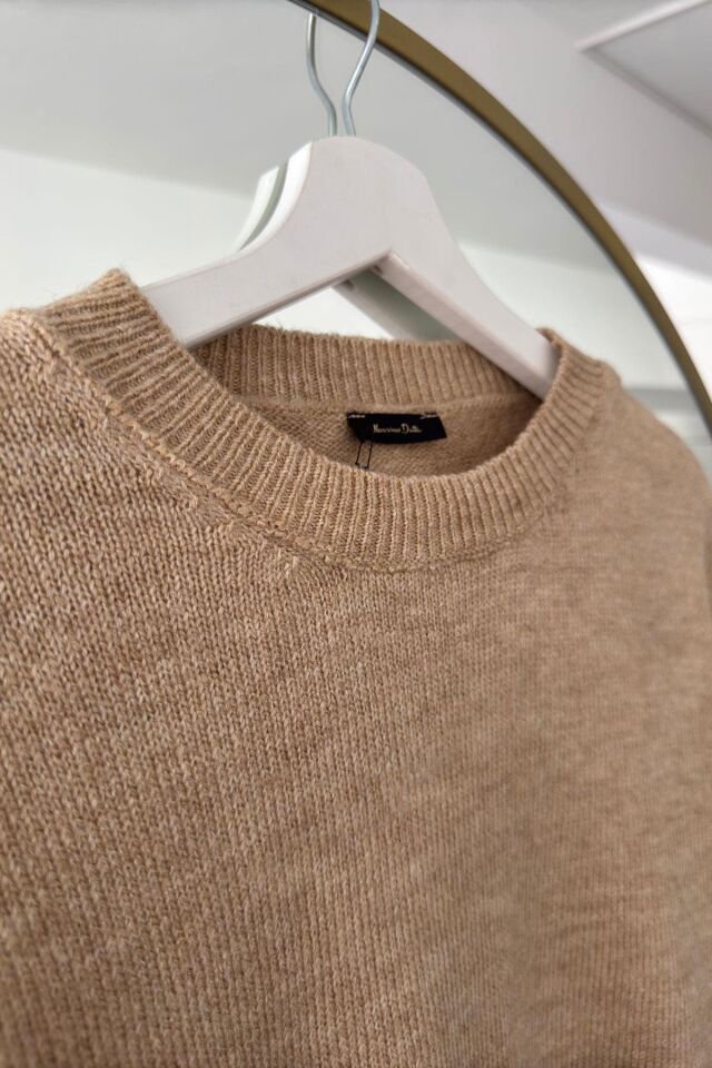 BİSİKLET YAKA BASIC ORİJİNAL KAZAK - CAMEL