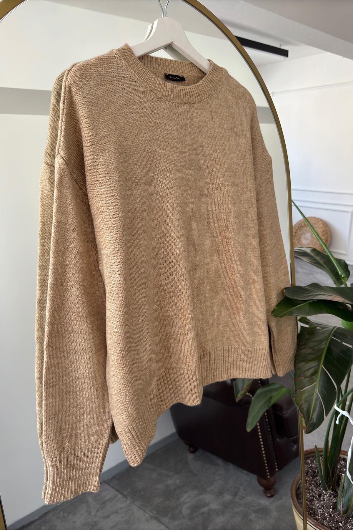 BİSİKLET YAKA BASIC ORİJİNAL KAZAK - CAMEL