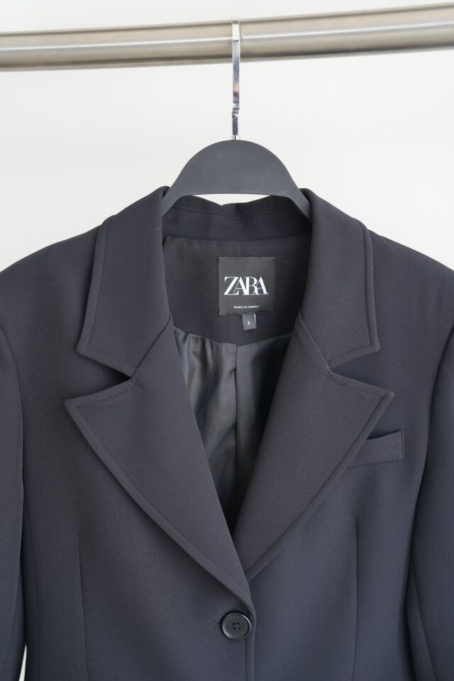 TOK DOKU BLAZER CEKET MİNİ ETEK - SİYAH