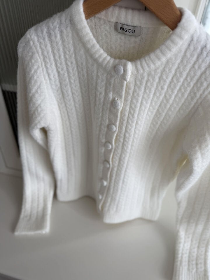 SAÇ ÖRGÜLÜ TRİKO HIRKA - EKRU