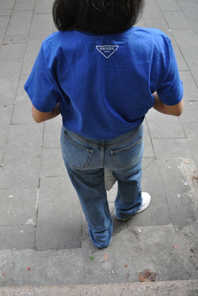 MAVİ BİSİKLET YAKA TSHİRT UNISEX