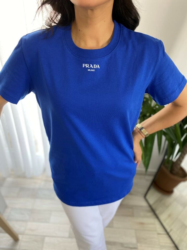MAVİ BİSİKLET YAKA TSHİRT UNISEX