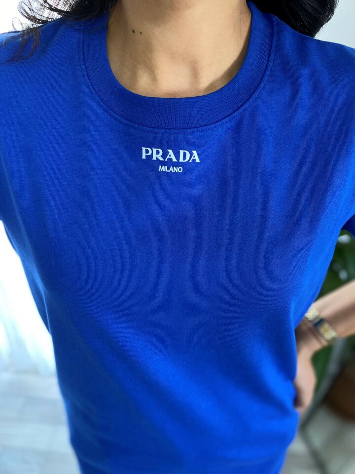 MAVİ BİSİKLET YAKA TSHİRT UNISEX