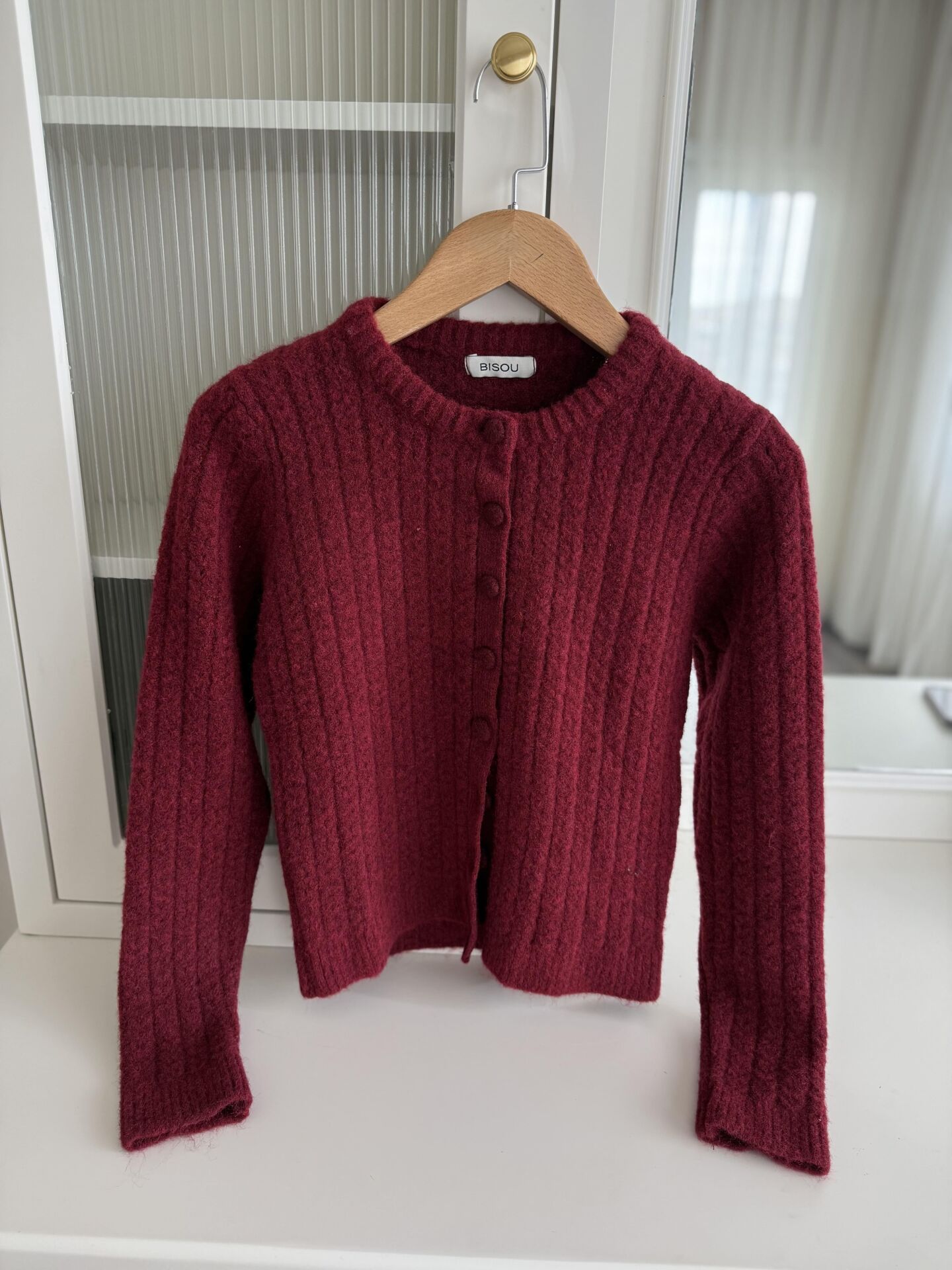 SAÇ ÖRGÜLÜ TRİKO HIRKA - BORDO