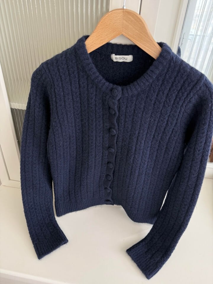 SAÇ ÖRGÜLÜ TRİKO HIRKA - LACİVERT