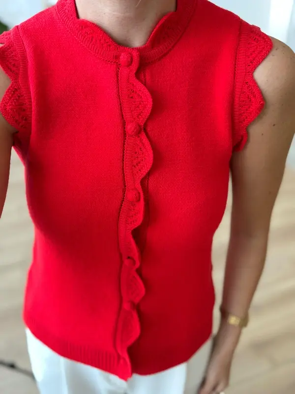 İŞLEMELİ TRİKO - KIRMIZI