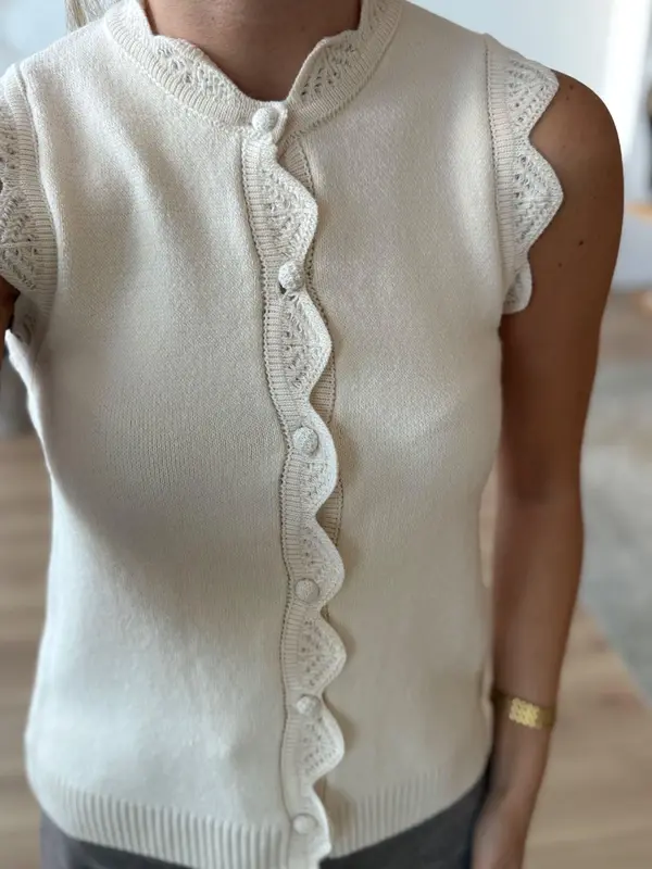 İŞLEMELİ TRİKO - EKRU