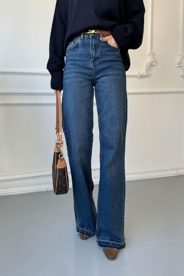 PAÇASI PİS DİKİŞLİ JEAN- MAVİ