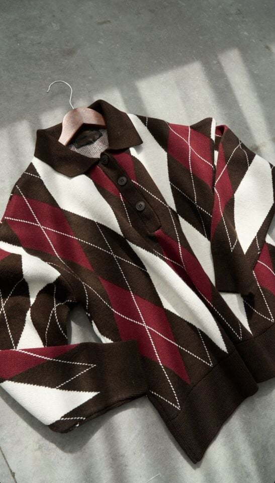 POLO YAKA DÜĞMELİ TRİKO KAZAK - ACI KAHVE