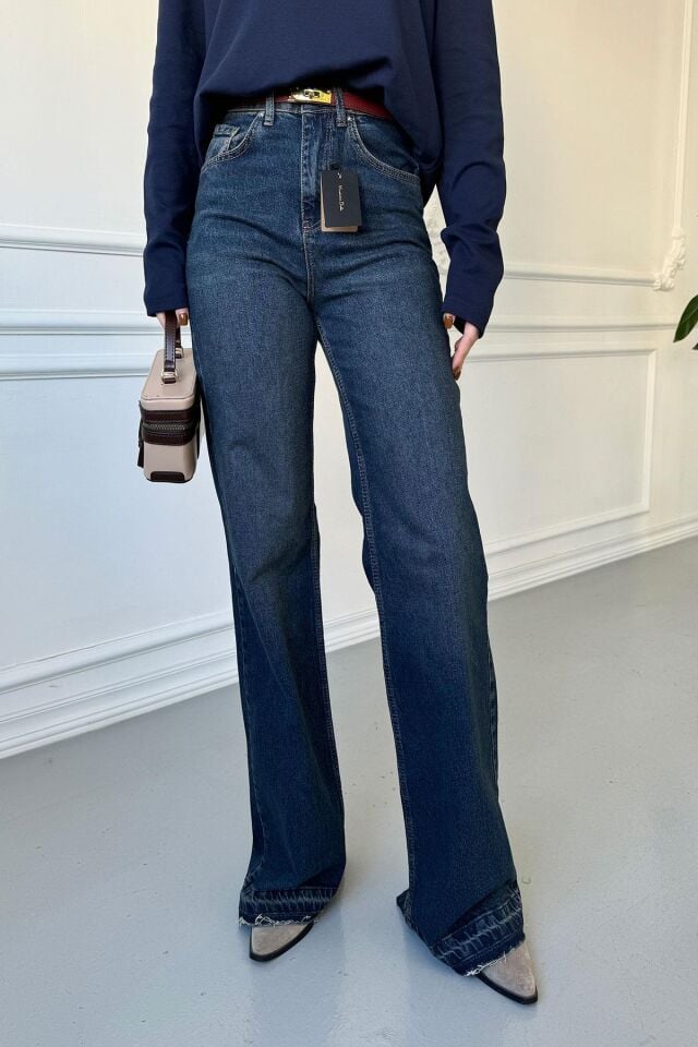 PAÇASI PİS DİKİŞLİ JEAN- LACİVERT