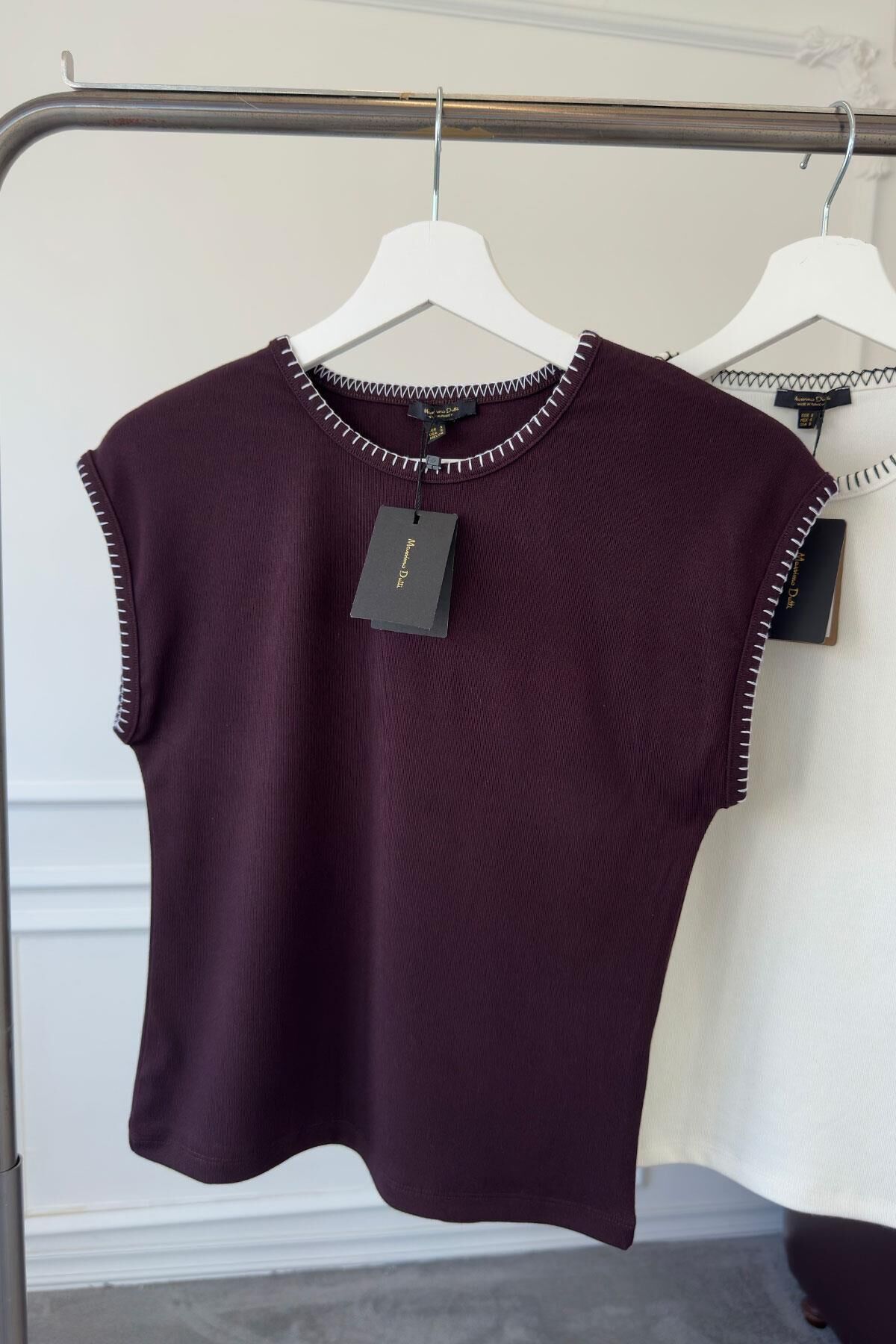 DİKİŞ BİYELİ PREMIUM ORİJİNAL  T-SHIRT - BORDO