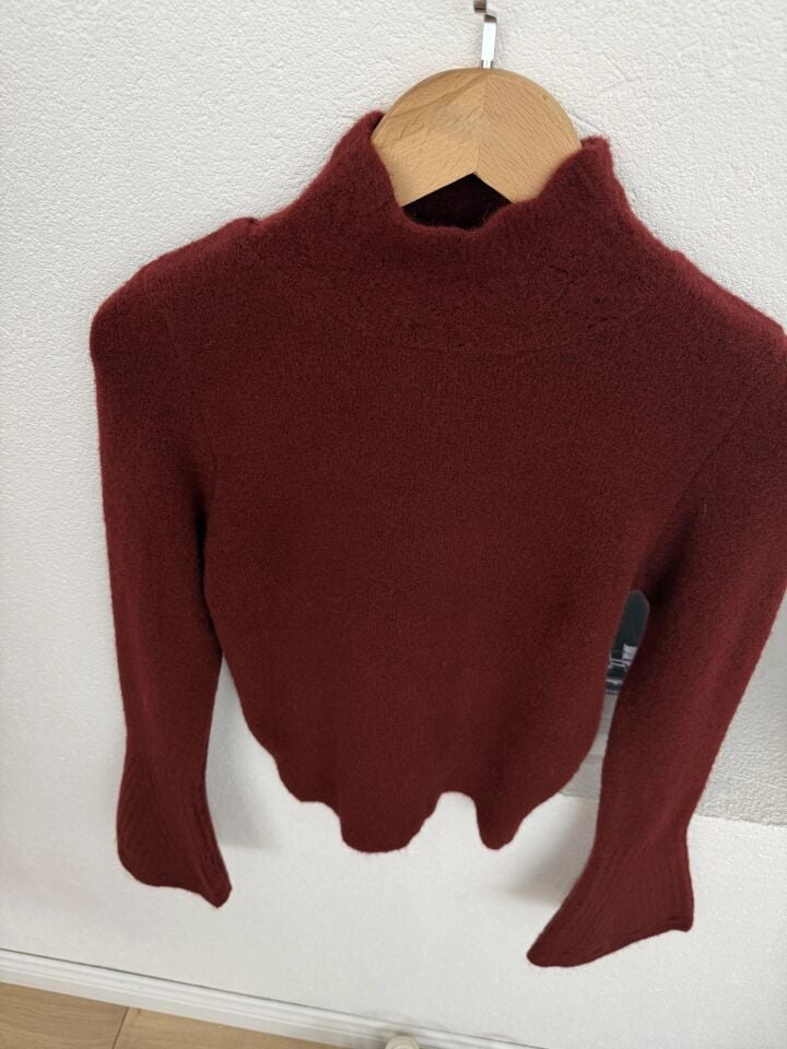 YAKASI AJURLU İSPANYOL KOL TRİKO - BORDO