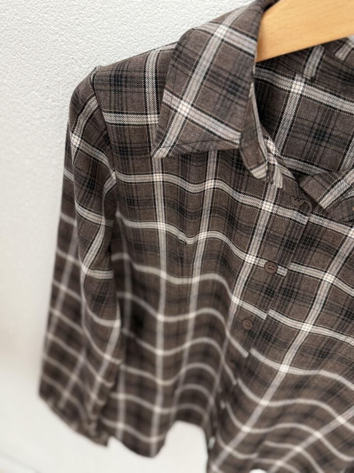 BELDEN OTURTMALI EKOSE GÖMLEK - KAHVERENGİ