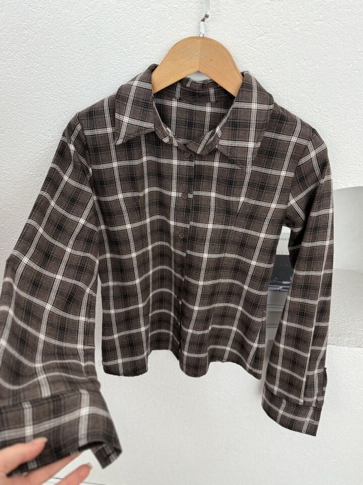 BELDEN OTURTMALI EKOSE GÖMLEK - KAHVERENGİ