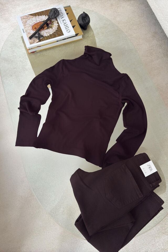 BALIKÇI YAKA PREMIUM ORJ. KAZAK - KAHVERENGİ