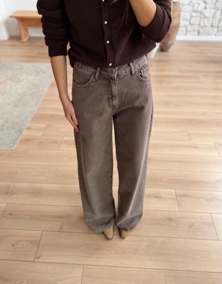 YIKAMALI PALAZZO JEAN - KAHVERENGİ