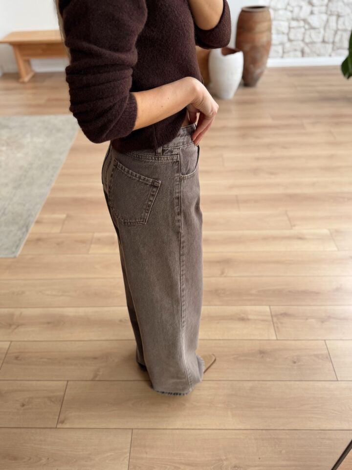 YIKAMALI PALAZZO JEAN - KAHVERENGİ